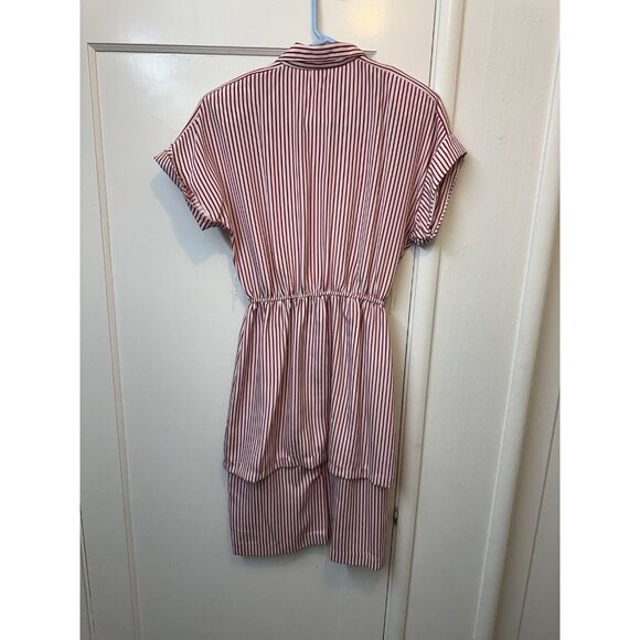 Vintage 90's Sandy Sandy Red White Striped button front dress 7/8 Made In USA - Picture 6 of 6